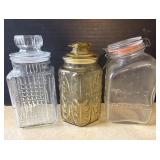 Glass Kitchen Storage Jar Trio