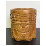 Monkey Pod Wood Tiki Warrior Mug
