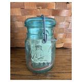 New Vintage Ball Jar Teal Glass Unused NOS