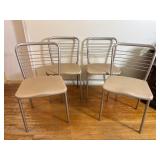 Mid Century Modern Metal Folding Chairs Set 4