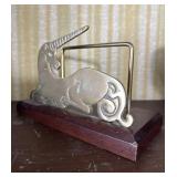 Brass Unicorn Letter Holder Bookend Stand