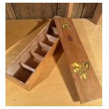 Japanese Tea Storage Box Long Wood Butterfly