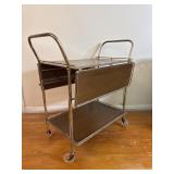 Mid Century Bar Cart Rolling Serving Stand