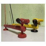 Vintage Dachshund Toothpick Holders Wood Dogs