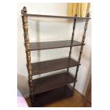 Wood Spindle Bookshelf 5-Tier Shelf Unit