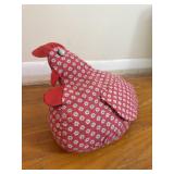 Calico Fabric Chicken Weighted Doorstop Farm Chic