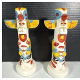 Totem Salt & Pepper Shaker Pair Vintage MCM