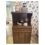 Woodgrain Kitchen Storage Cabinet & Contents