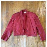Maglia Red Leather Vintage Ladies 6  Jacket