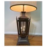 Vintage Wood Lantern Table Lamp Large Baroque