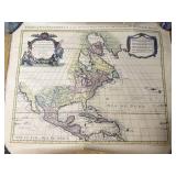 America 1730 Map 1961 Reproduction Print Vintage