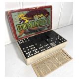 Vintage Dragon Dominoes Set Hal-Sam Double Nine