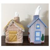 Tissue Box Covers Pair Church House Cross Stitch