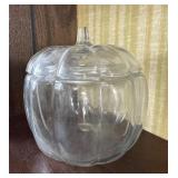 Pumpkin Glass Candy Dish Cookie Jar