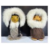 Vintage Eskimo Or Polish Fur Figurines