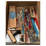 Vintage Drafting Pencils Stamps Compasses