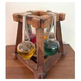 Cobbler Lamp Rustic Sun Catcher Wood & Glass