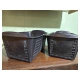 Knob Hill Farms Retail Shopping Basket Bins Pair