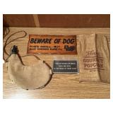 Signs, Suede Canteen, Burlap Zehnderï¿½s Bag