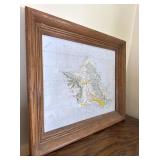 Oahu Hawaii Relief Map Framed 3D Mountains