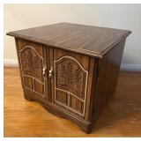 Wood End Table With Wheat Design