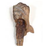 Carved Wood Driftwood Face Sculpture Wall Hang
