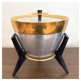 Mid Century Ice Bucket Atomic Age Metal Serving