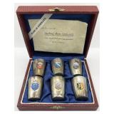 Sterling Silver German Shot Glasses In Travel Case