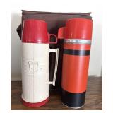 Vintage Thermos #2402 Bottle Picnic Tote Set