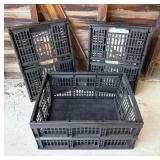 Collapsible Bins Plastic Totes Lot Of Three