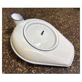 Vintage Porcelain Enamel Bedpan Commode Urinal