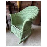Vintage Childrenï¿½s Wicker Rocking Chair Aqua Green