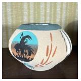 F. Yazzie Native American Sand Pottery Vase