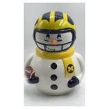 Ceramic Michigan Snowman 11"