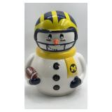 Ceramic Michigan Snowman 11"