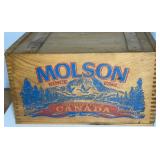 Molson Wooden Beer Crate 10x17.75x12"