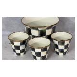 MacKenzie-Childs 5" Flower Pot & 3 Herb Pots 3"