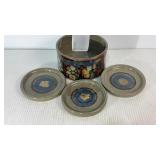 Mary Humphrey Pottery Coaster Set w Holder