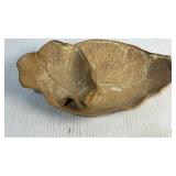 K Sandberg Signed Pottery Leaf 2.5x10x 7"