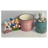 Ceramic 3 Little Pigs Figures Mig Night Light