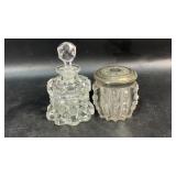 Cut Crystal Jar 2.5" & Perfume Bottle 4"