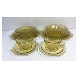 Federal Amber Glass 8 Piece Place Settings for 2,
