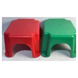 Green & Red Step Stools 7.5x12x10"