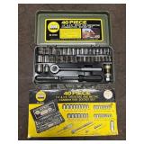 Socket Set 40-Pc In Metal Case Vintage