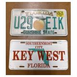 Florida & Key West License Plate Pair
