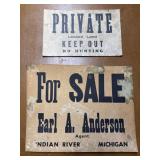 Vintage Advertising Sign Pair