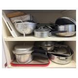 Pots Pans Cutting Boards Lids Kitchen Cabinet Lot