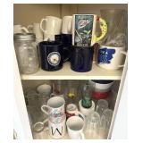 Mugs Cups Bowls Cabinet Lot
