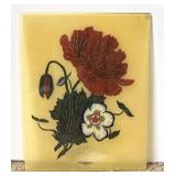Clock Glass Reverse Painted Door Panel Flower