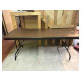 Wood & Metal 6 ft. Folding Banquet Table